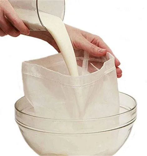 Vista 4 de 2 bolsas de leche de nuez de calidad profesional, grande de 10 x 12 pulgadas, de grado comercial, bolsa de leche de almendra reutilizable y colador