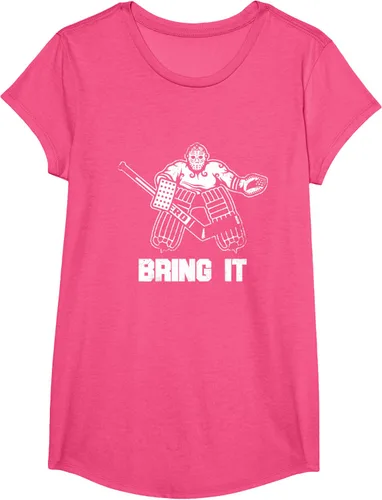 Vista 57 de Divertida camiseta gráfica de ropa de portero de hockey sobre hielo, Negro, S