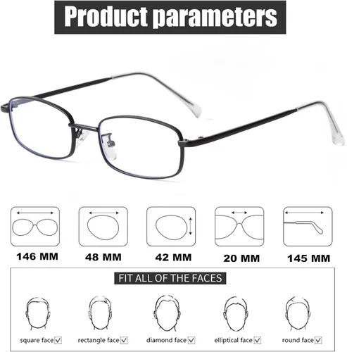 Vista 5 de ADE WU Gafas de moda para mujer y hombre, lentes rectangulares Y2K de luz azul de los años 90, de metal, dorado, plateado, negro, anteojos falsos