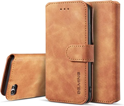Vista 11 de UEEBAI Funda de cuero PU para iPhone 6 6S, Vintage Retro Premium Wallet Flip Cover TPU Inner Shell [ranuras para tarjetas] [Cierre magnético]