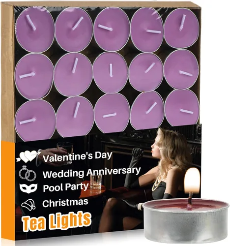 Vista 15 de Tealight Candles - Velas de té sin perfume, mini velas votivas con mecha de algodón para decorar el hogar, piscina, shabat, boda, emergencias, Blanco