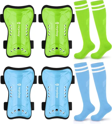Vista 15 de Hryrbay Kids Soccer Shin Guards and Socks Toddler Soccer Shin Pads Protective Defender Gear for Boys Girls Ages 3-15 Great for Training, Matches