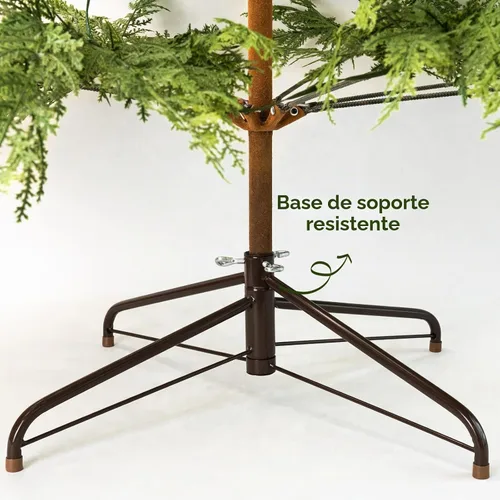 Vista 5 de Decoraciones navideñas: árbol de ciprés de Navidad preiluminado de 7.5 pies Árboles de Navidad artificiales con 350 luces LED, decoración navideña