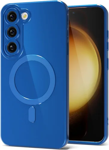 Vista 26 de Svanove Funda magnética de silicona para Samsung Galaxy S22, compatible con Magsafe, bonita funda para mujer, goma de gelatina brillante delgada