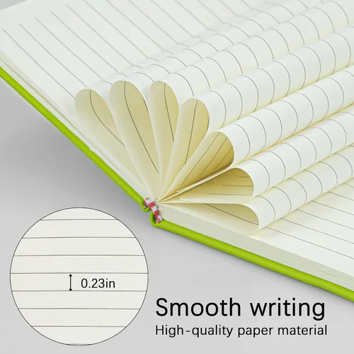 Vista 6 de Paquete de 2 cuadernos de bolsillo rayados con bolígrafo, cuaderno de tapa dura A6, mini bloc de notas de 3.7 x 5.5 pulgadas, papel grueso de 3.53