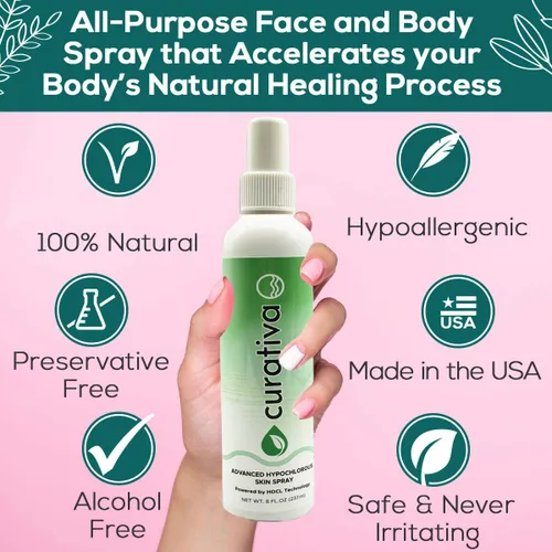 Vista 3 de Curativa Bay - Aerosol hipocloroso 02%, piel clara, más eficaz para la salud total de la piel. 100% orgánico, fabricado en Estados Unidos, produce