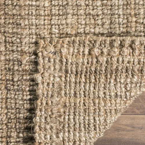 Vista 7 de SAFAVIEH Colección de fibra natural Alfombra de pasillo - 2 pies 6 pulgadas x 8 pies, Natural y gris, Yute hecho a mano, Estilo granja, Pila gruesa
