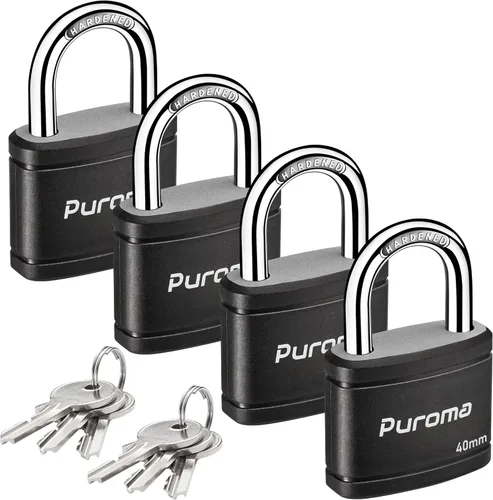 Vista 18 de Puroma Candado con llave con 2 llaves iguales, cerradura de casillero de 7/8 pulgadas, cerraduras de alta resistencia para puerta, cerrojo, caja