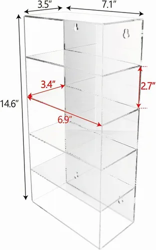 Vista 2 de Ikee Design Organizador de acrílico con 5 estantes con respaldo espejado. Transparente sin puerta