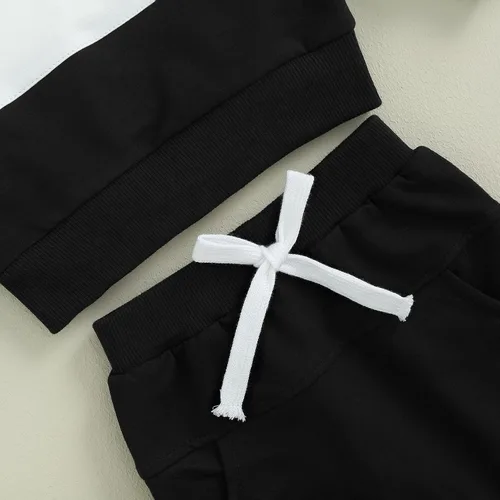 Vista 6 de Ropa de otoño e invierno para bebé niño, con capucha, de manga larga, a rayas, pantalones elásticos para recién nacidos