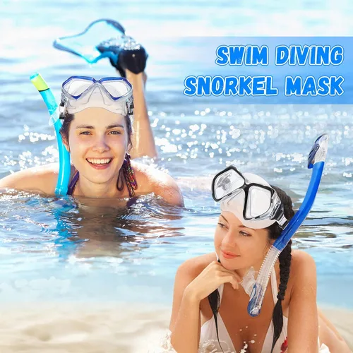 Vista 5 de Fabbay Gafas de buceo con cubierta para la nariz, gafas de natación para adultos, esnórquel, paquete de gafas de natación para jóvenes, hombres