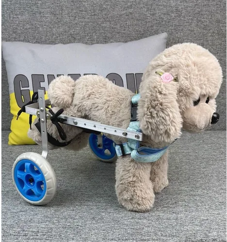 Vista 7 de Wheel Chair Adjustable Dog Cart/Wheelchair w/Disabled Hind Legs Walking Lightweight Aluminum Pet/Doggie Wheelchair for Back Rehabilitation Training