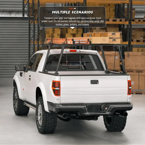 Vista 7 de Modelo APX25-Lite Soporte de Escalera de Aluminio Extensible para Camión Soporte de Escalera Ajustable para Camioneta (No Requiere Perforación)