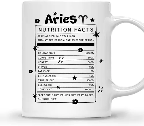 Vista 17 de Gossby Aquarius Nutrition Fact Taza de café – Regalo del signo del zodiaco para mujeres, cumpleaños, regalo de astrología de Navidad para mujeres