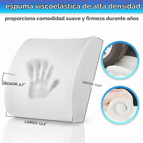 Vista 4 de Cojín lumbar de espuma viscoelástica LoveHome con funda de malla 3D, con diseño de firmeza equilibrada para reducir el dolor de espalda, ideal