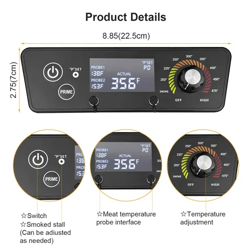 Vista 3 de Tablero de control actualizado para parrillas de pellets de madera Pit Boss, controlador de termómetro de panel de control Pit Boss Reemplazo