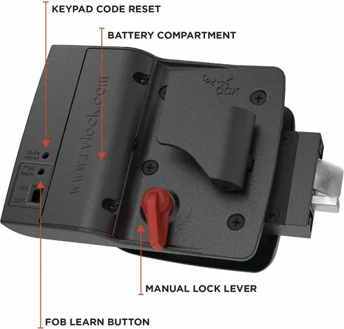 Vista 4 de RVLock Cerradura de puerta compacta sin llave para cámpers/remolques/5ª