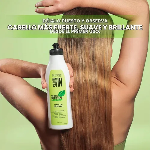 Vista 6 de Salon In - Tratamiento sin enjuague con queratina vegana y colágeno, 17.6 oz