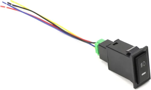 Vista 7 de iJDMTOY (1) Interruptor de botón de 4 polos estilo fábrica, de 12V con luces LED, luces indicadoras compatibles con luces antiniebla, DRL, barra