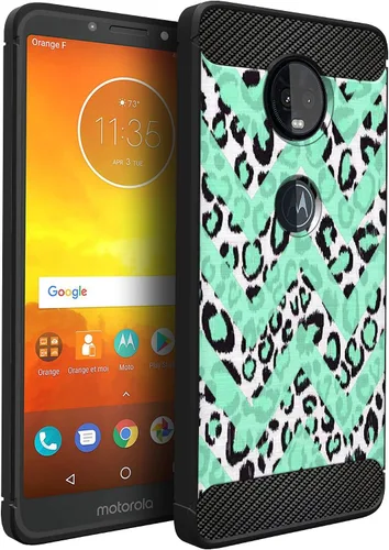 Vista 7 de CasesOnDeck - Funda ajustable compatible con Motorola Moto Z4 / Moto Z4 Play, fibra de carbono, protección contra golpes y caídas, TPU flexible