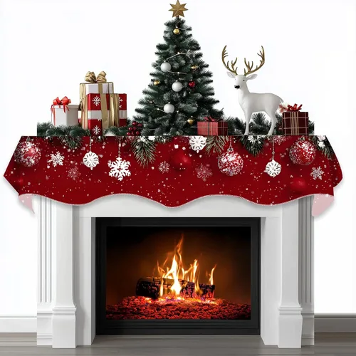 Vista 27 de BVBOX Bufanda Decorativa para Repisa de Chimenea Navideña, Cubierta Corredor para Repisa de Chimenea de Navidad e Invierno