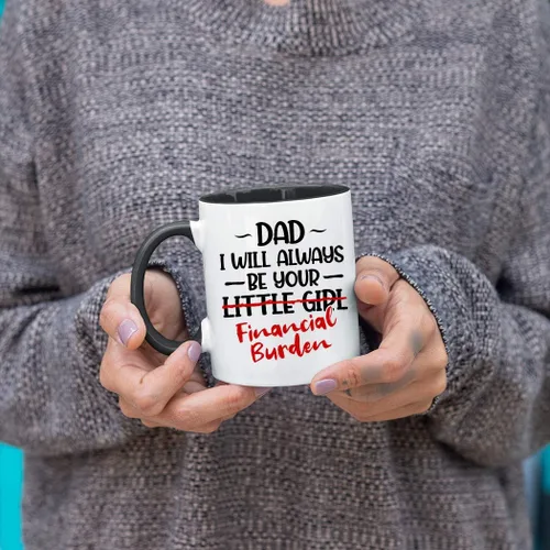 Vista 9 de Veracco Taza de café de cerámica con texto en inglés "Dad I will Always Be Your Little Girl" Financial Burden Financial Burden, taza para el mejor