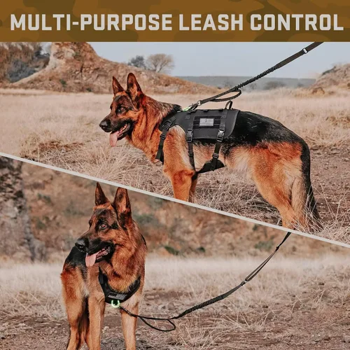 Vista 6 de Forestpaw Arnés para perro de tamaño mediano, arnés táctico para perro con asa, chaleco de servicio militar sin tirones con bolsillos ajustables
