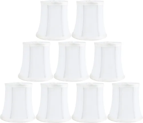 Vista 12 de Pantalla de lámpara de araña de seda sintética azul individual – forma de campana suave, ajuste de clip para bombillas de candelabro, 3.5 x 4.5 x