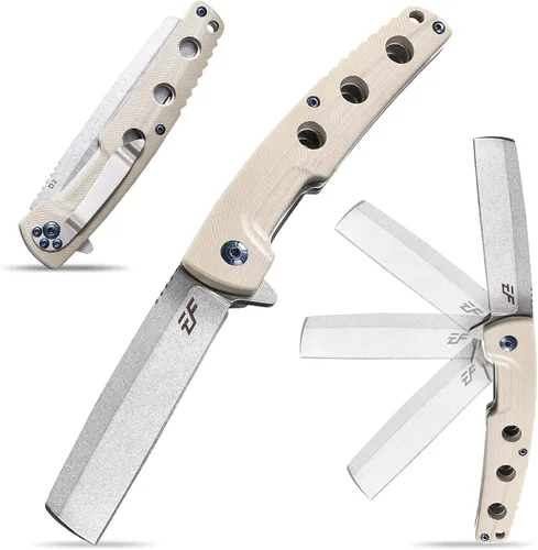 Vista 9 de Eafengrow EF941 EDC Cuchillo plegable de bolsillo D2 Hoja de acero G10 Mango Clip de bolsillo con bloqueo de forro de seguridad para acampar Negro
