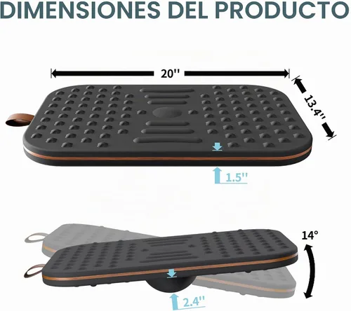 Vista 5 de 2-In-1 Standing Desk Balance Board & Foot Mat, Black