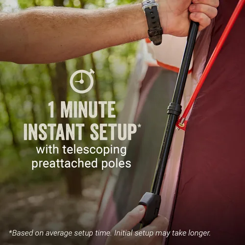Vista 4 de Coleman Skylodge Instant Tent with Rainfly, Family Tent Sets Up in a Minute, Includes Pre-Attached Poles & Carry Bag, Made of PFAS-Free
