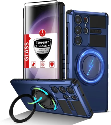 Vista 82 de Funda magnética para Samsung Galaxy Note 20 Ultra compatible con carga inalámbrica MagSafe, con 1 protector de pantalla, anillo de soporte integrado