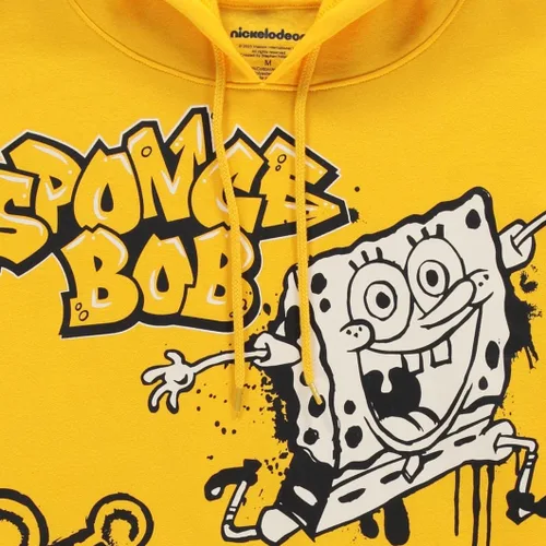 Vista 5 de Nickelodeon Sudadera clásica con capucha de Bob Esponja para hombre, diseño de Bob Esponja, Patrick & Krusty Krab