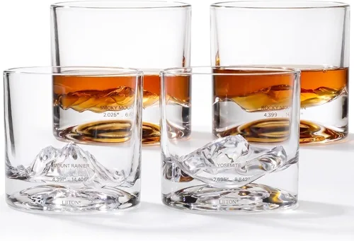 Vista 20 de LIITON Denali Mountain Old Fashioned - Vasos de whisky (2 unidades), regalo