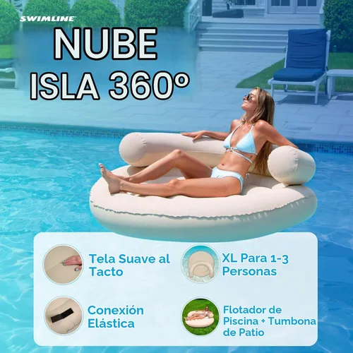 Vista 3 de SWIMLINE Fabric Covered Pool Float Lounger Salón de tela Cloud 360