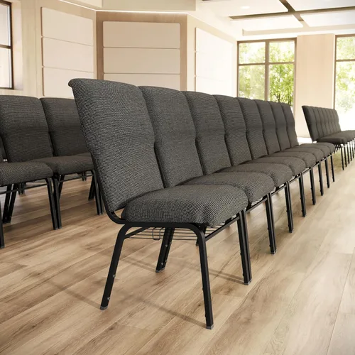 Vista 2 de Flash Furniture Advantage - Silla de iglesia con descuento de mármol negro, 21 pulgadas de ancho