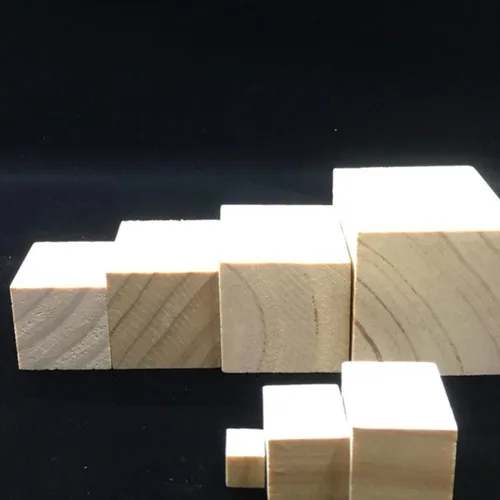 Vista 6 de 15 Pcs Unfinished Wood Cube Blocks, DIY Craft Pieces Blank CM