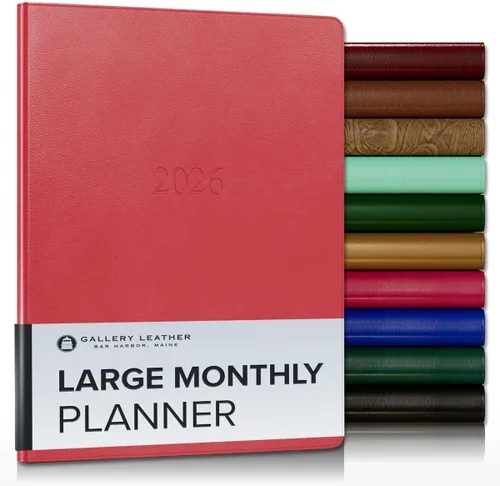 Vista 106 de Gallery Leather Agenda mensual grande 2026-2027 Acadia Navy Acadia Marina