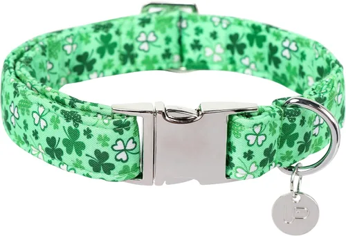 Vista 53 de Collar de perro floral azul, collar floral de algodón ajustable para primavera y verano con colgante de margarita, hebilla de liberación rápida