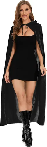 Vista 2 de Capa de Raven para mujer, capa con capucha para mujer, capa roja de Caperuca, capa morada con capucha, capa de cosplay de cuervo, capa morada