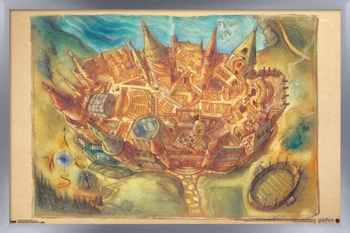 Vista 11 de Trends International The Wizarding World: Harry Potter - Póster de pared con mapa de Hogwarts, 14.725 x 22.375 pulgadas, versión enmarcada de madera