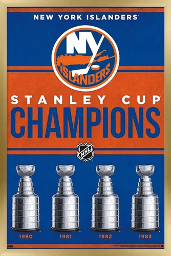 Vista 15 de Trends International NHL New York Islanders - Póster de pared Champions 23, 22.4 pulgadas de largo x 14.7 pulgadas, versión enmarcada en madera
