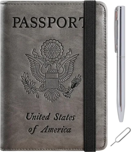 Vista 24 de Passport Holder, Travel Essentials, Passport Cover, RFID Travel Wallet 113#Negro