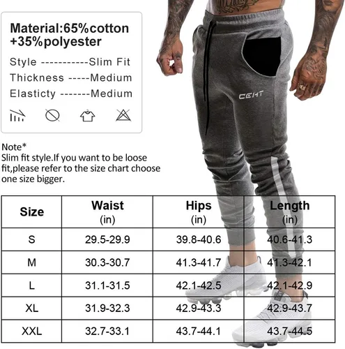Vista 7 de Wangdo Pantalones deportivos ajustados para hombre, pantalones deportivos cónicos para entrenamiento, pantalones deportivos casuales para correr