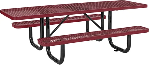 Vista 8 de Global Industrial Mesa de picnic rectangular de 8 pies, compatible con ADA Negro