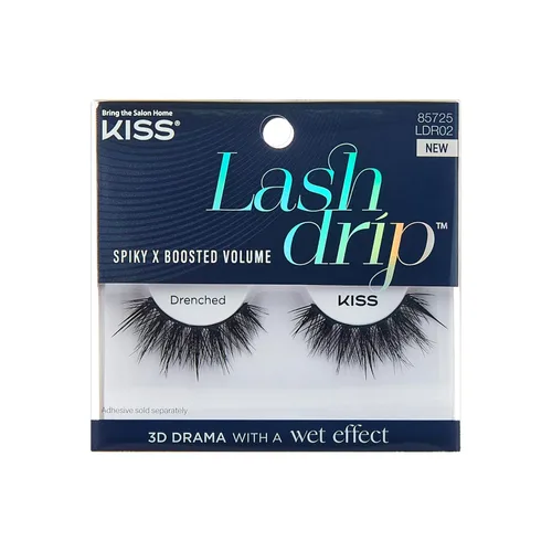 Vista 13 de KISS Pestañas postizas Lash Drip, Spiky X Boosted Volume, efecto hidratado de aspecto húmedo único, pestañas postizas reutilizables de varias (Icy)