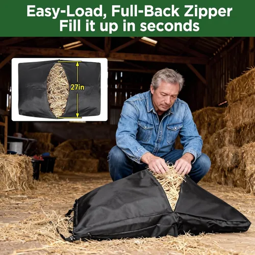 Vista 7 de 2Pack Heavy Duty Hay Bags for Horses Slow Feed with Widening Side Design