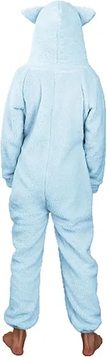 Vista 4 de Batermoon Enterizo de forro polar con cremallera para niñas, disfraz de invierno con capucha, ropa de invierno de 5 a 14 años
