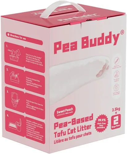 Vista 12 de Arena para gatos a base de guisantes, arena para gatos sin polvo, bajo seguimiento y control de olores natural, perfumada, lavable a ras