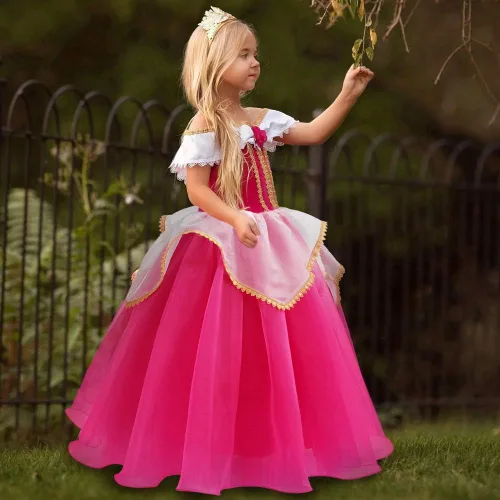 Vista 2 de Disfraz de princesa Cenicienta para niñas vestido de fiesta de cumpleaños Halloween